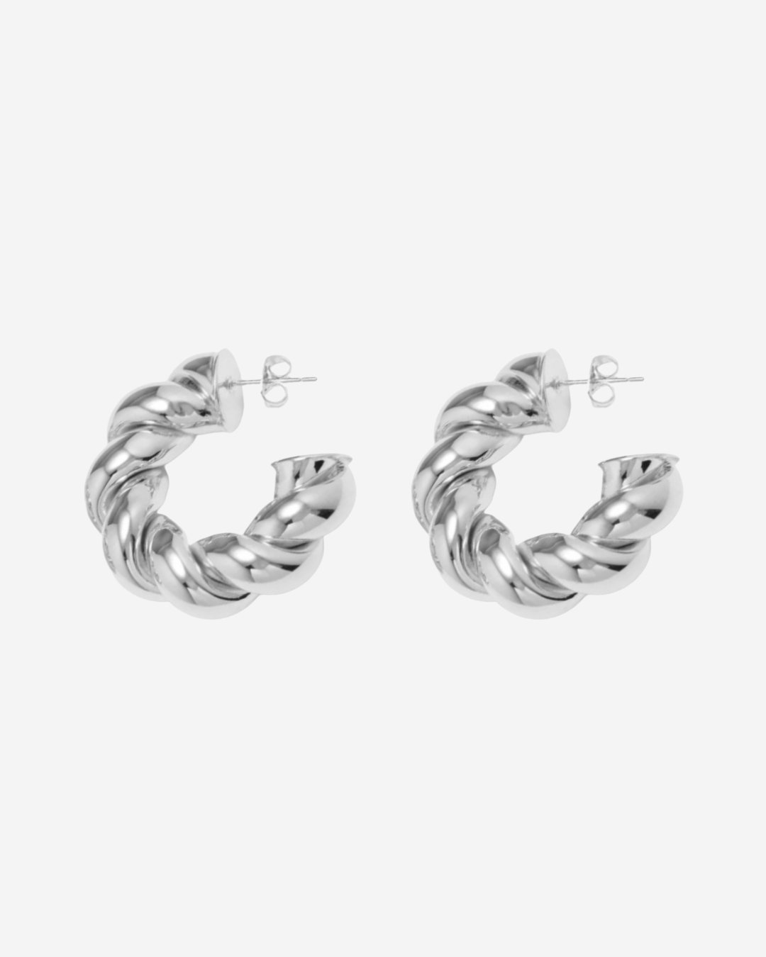 Silver Twist Hoop