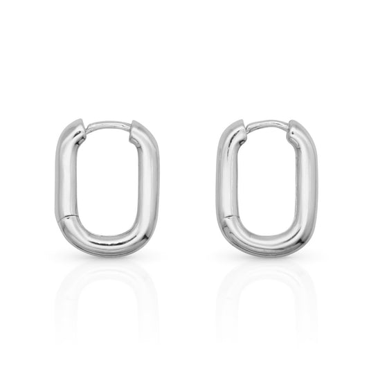 Oval Huggie Silver